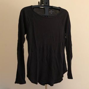 Athleta black long sleeve cotton shirt